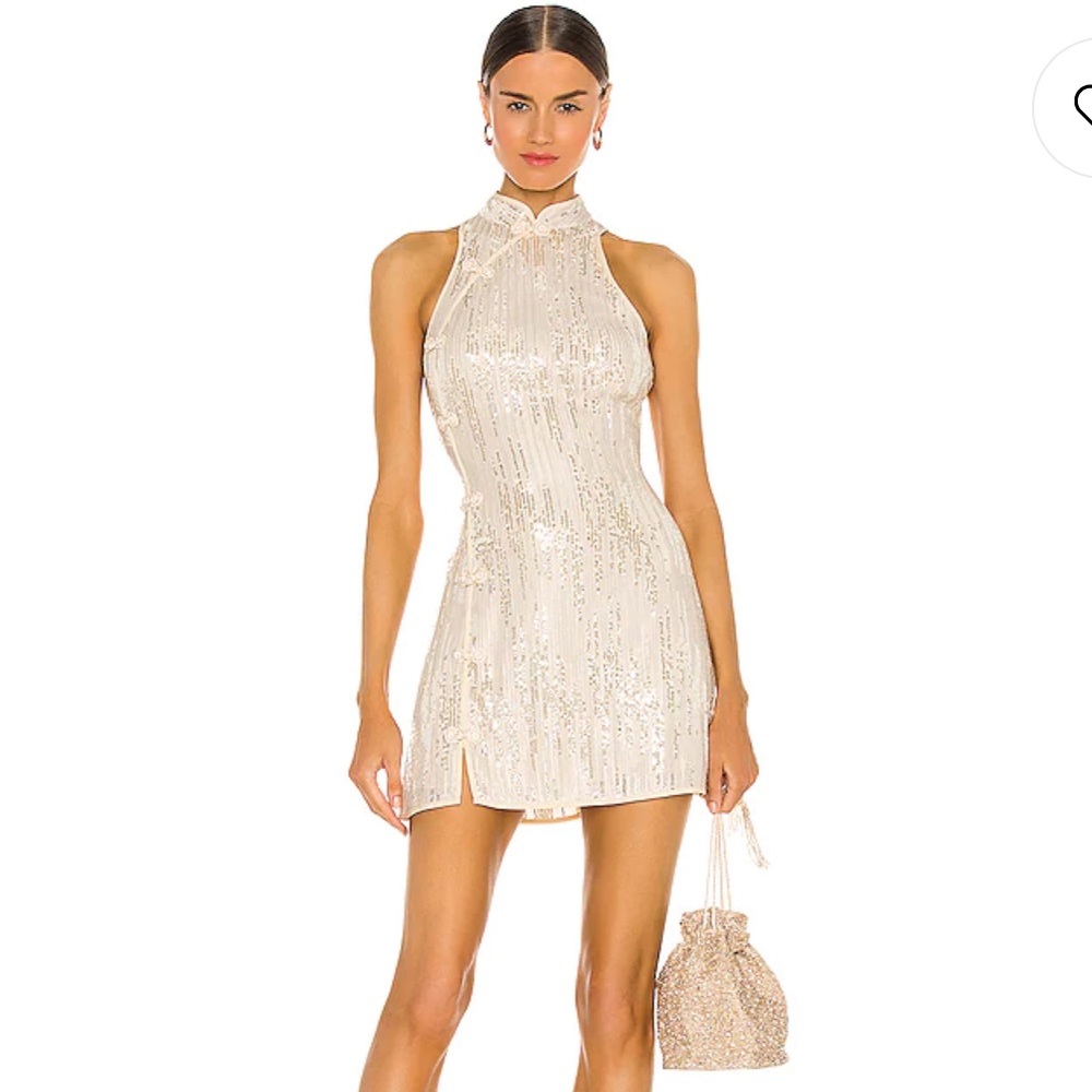 SAU LEE Sharon Dress in Champagne